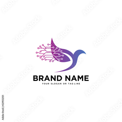 logo design concept bird tech vector © WEIDOE art