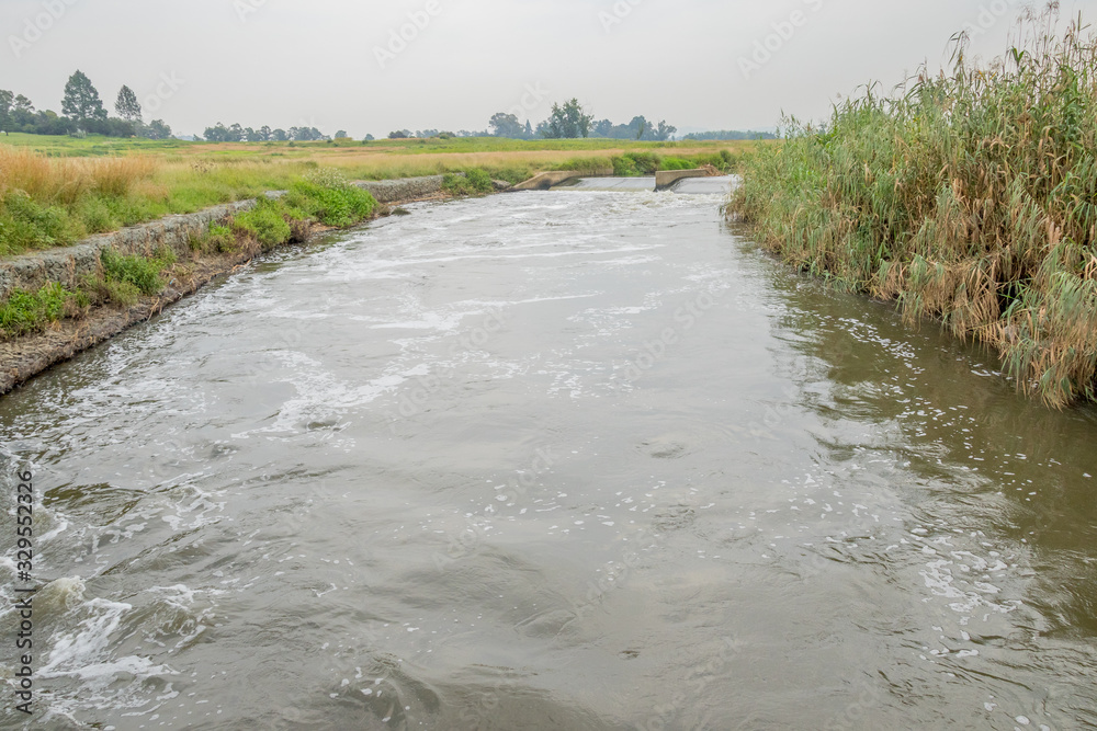 Gabion retaining walls to control erosion and flooding on the banks of ...