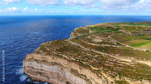 Wonderful coast line of Gozo Malta from above - aerial photography