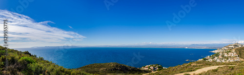 Panoramic view of Gulf of Roses,L'Almadrava,Costa Brava,Catalonia,Spain