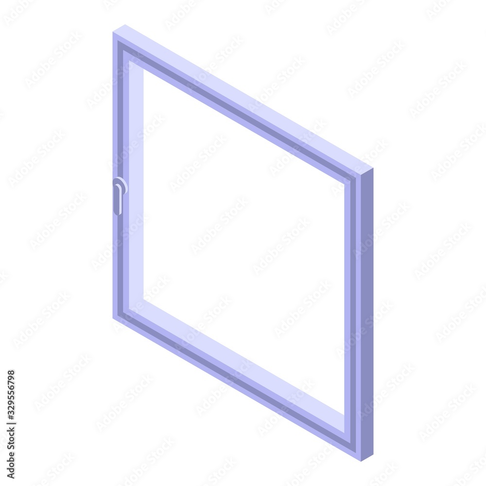 Window square frame icon. Isometric of window square frame vector icon for web design isolated on white background Window square frame icon. Isometric of window square frame vector icon for web design isolated on white background