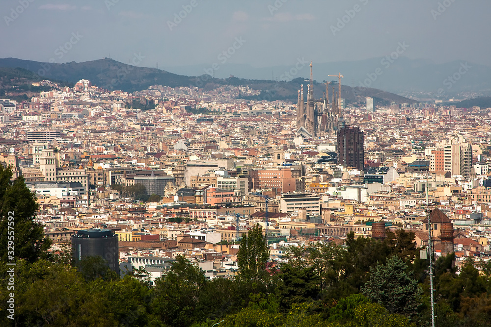 City, park, mountains, streets and houses from a height City, park, mountains, streets and houses from a height