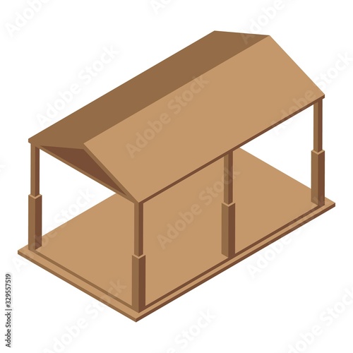 Home gazebo icon. Isometric of home gazebo vector icon for web design isolated on white background