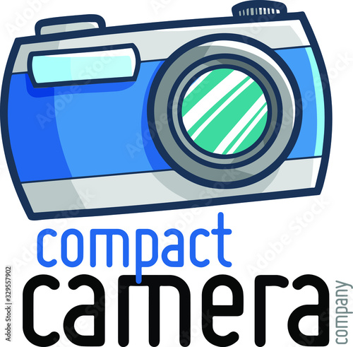 Cute and funny logo for blue compact camera store or company