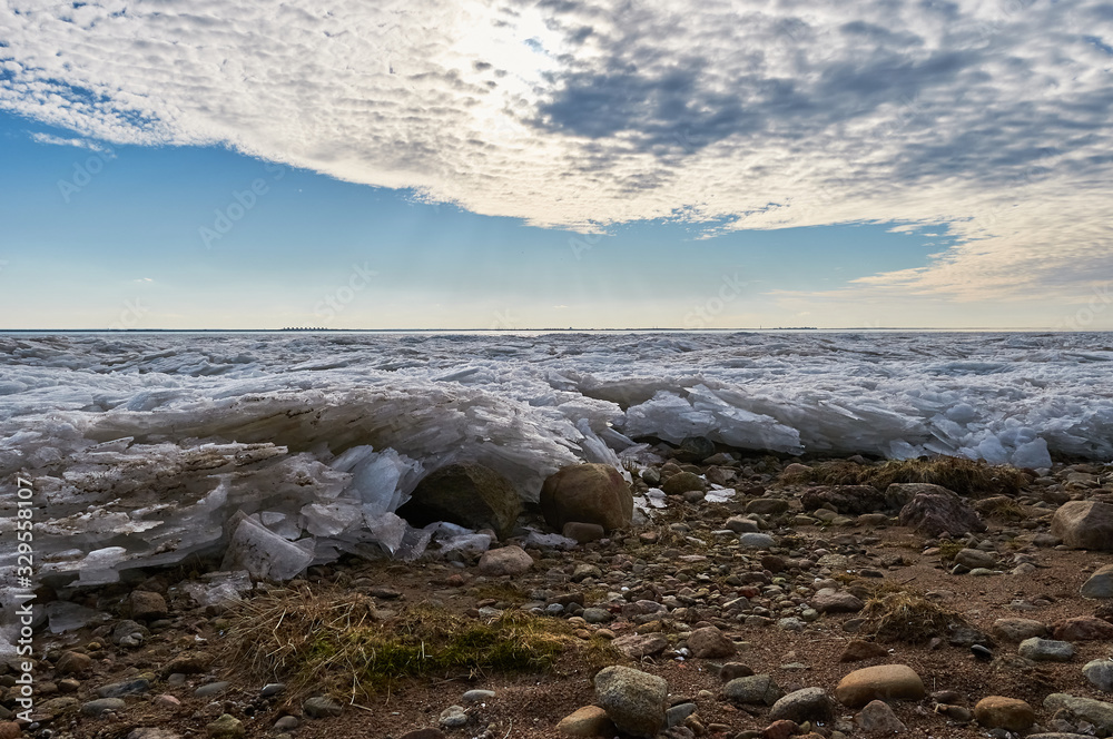 Gulf of Finland in spring, ice is melting Gulf of Finland in spring, ice is melting