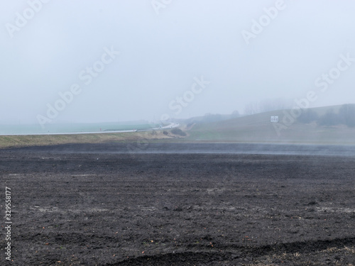 fog landscape, blurred background