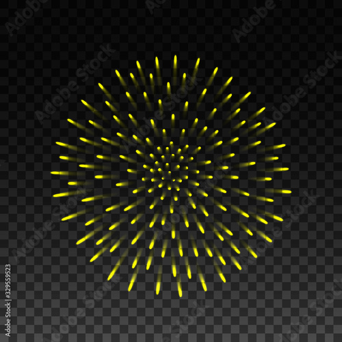 Fireworks on transparent background.