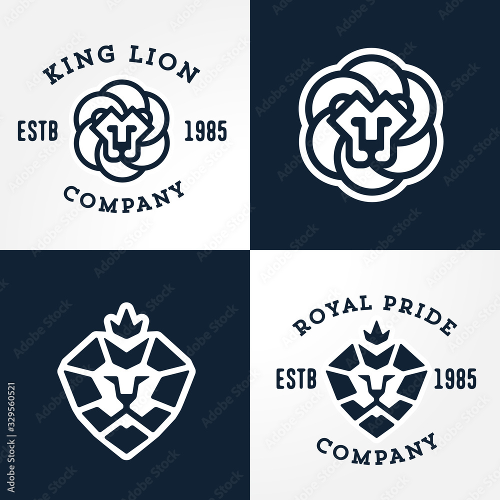 Set of Lion logo templates