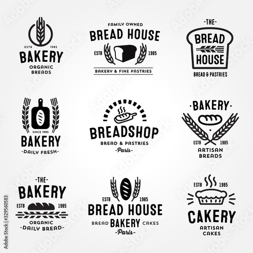 Large Set of bakery badges and logos