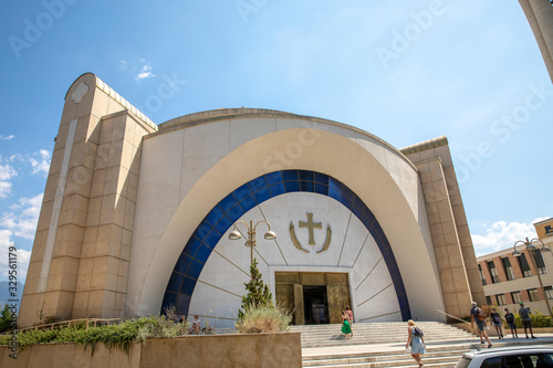 Tirana, Albania - August 22, 2019: Resurrection of the Orthodox Cathedral of Christ in Tirana. Tirana is the capital of Albania.