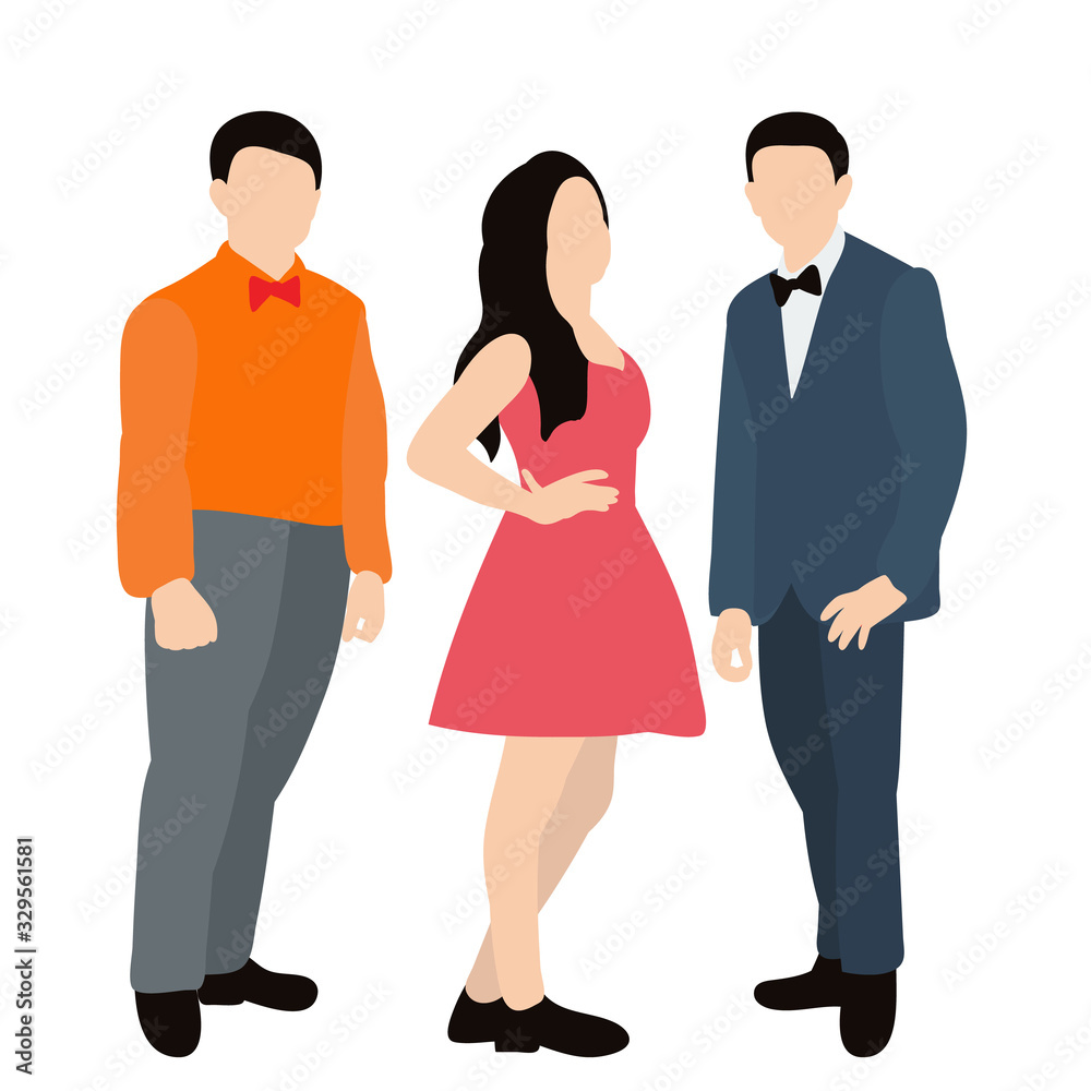 flat style, people stand, crowd flat style, people stand, crowd