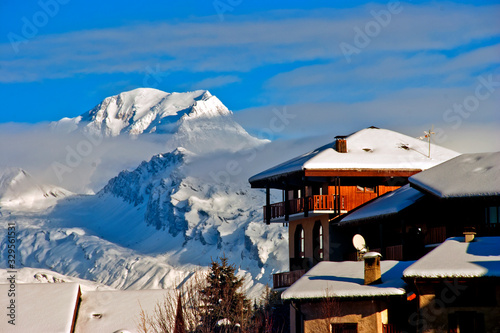 Mont Blanc view from Peisey-Vallandry, Les Arcs, Savoie, French Alps, France photo