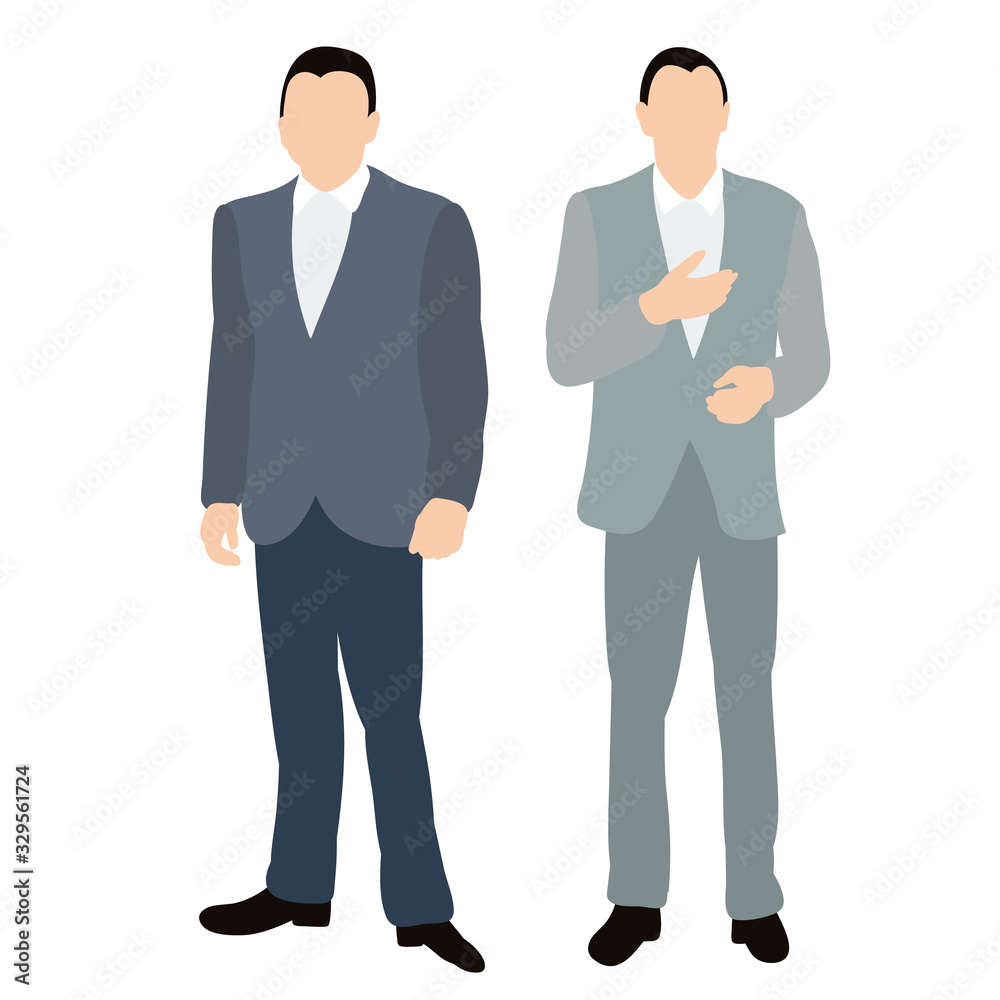 isolated, in a flat style, men stand, businessmen isolated, in a flat style, men stand, businessmen