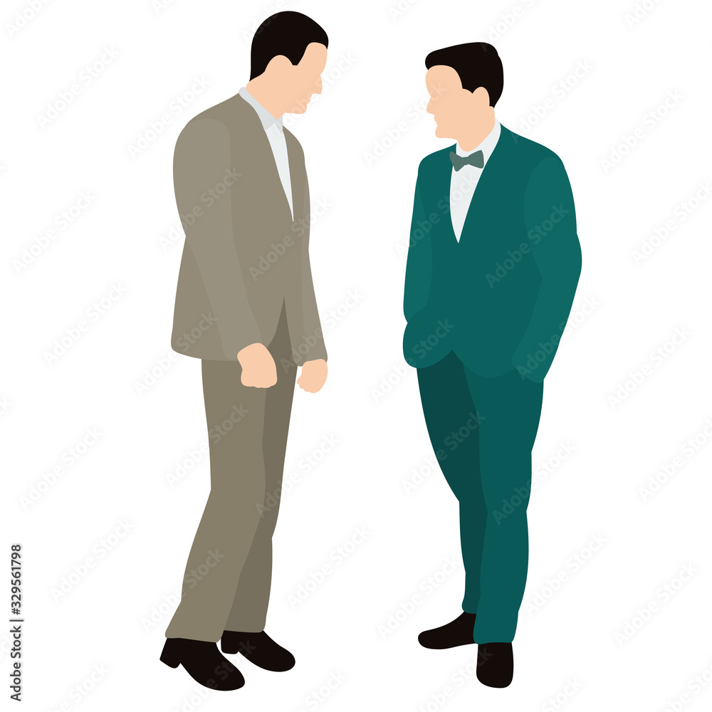 flat style, men stand, businessmen flat style, men stand, businessmen