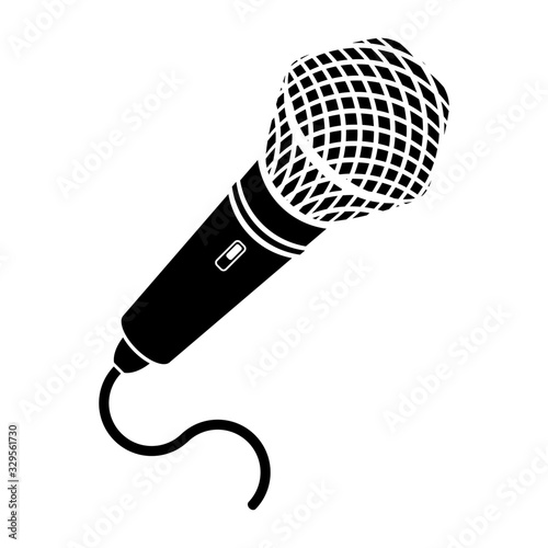 Retro Microphone Icon Isolated on White Background.