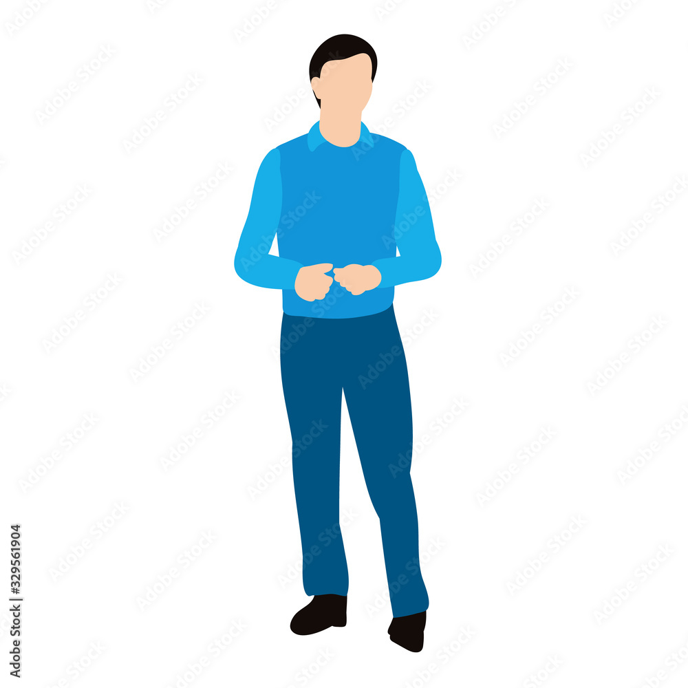 vector, isolated, in a flat style, a man is standing vector, isolated, in a flat style, a man is standing