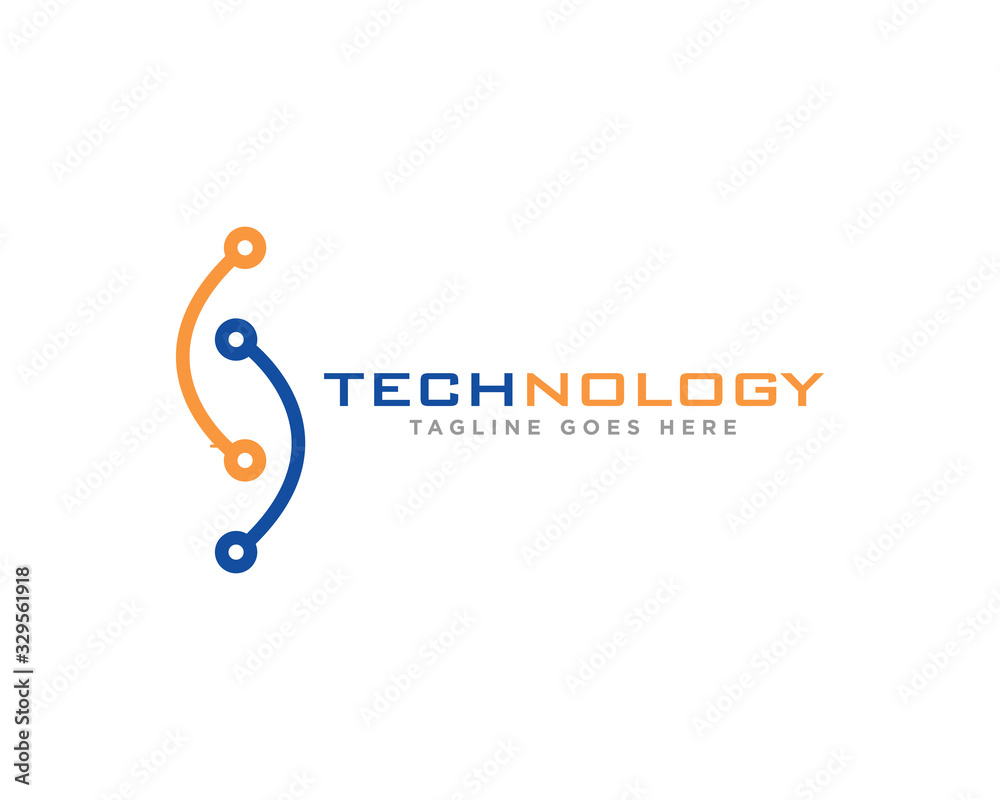 Obraz premium Technology Logo Icon Design Vector