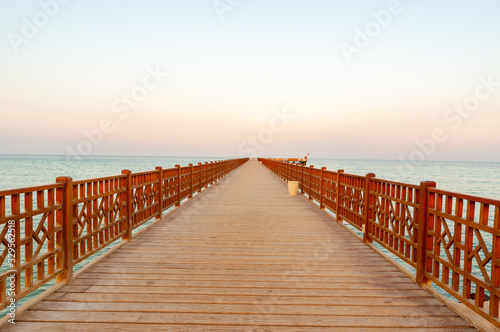 long jetty boardwalk in Hurghada Egypt Makadi Molo photo