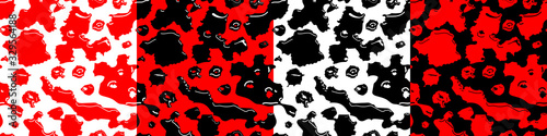 Set of seamless bloody patterns. Creepy halloween backgrounds for greeting cards or prints