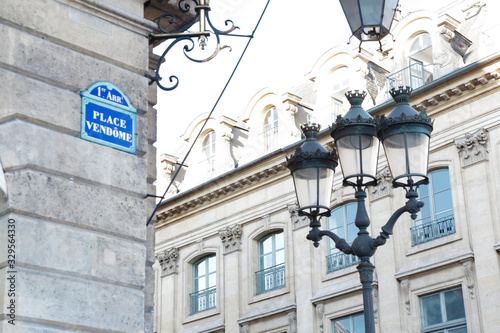 Place Vendome, heath of jewelry and historical luxury shops and hotels, in Paris, France
