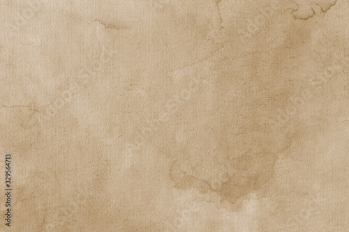 Coffee Grunge Paper Texture on the white isolated background. Vintage aged look.