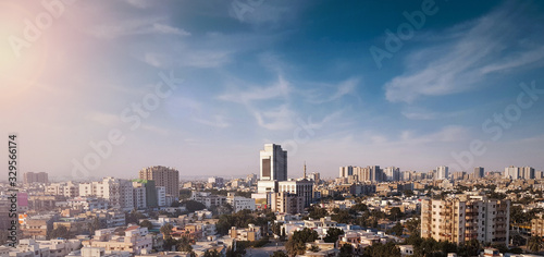 Sityscape of Beautiful Metropolitan City Karachi photo