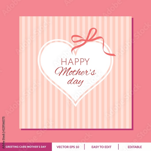 Mother's day greeting card design with flowers and love background vector. Creative mothers day card vector illustration for social media post, blog post, and direct sending to your mother.