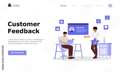 Customer Feedback Vector Illustration Concept, Suitable for web landing page, ui,  mobile app, editorial design, flyer, banner, and other related occasion