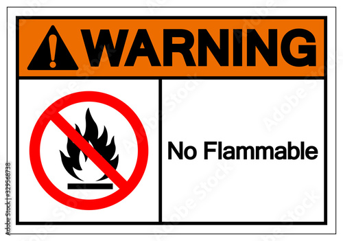 Warning No Flammable Symbol Sign, Vector Illustration, Isolate On White Background Label .EPS10