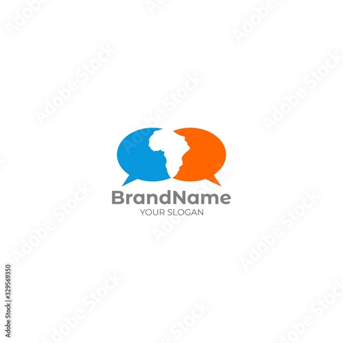 Africa Talk Logo Design Vector