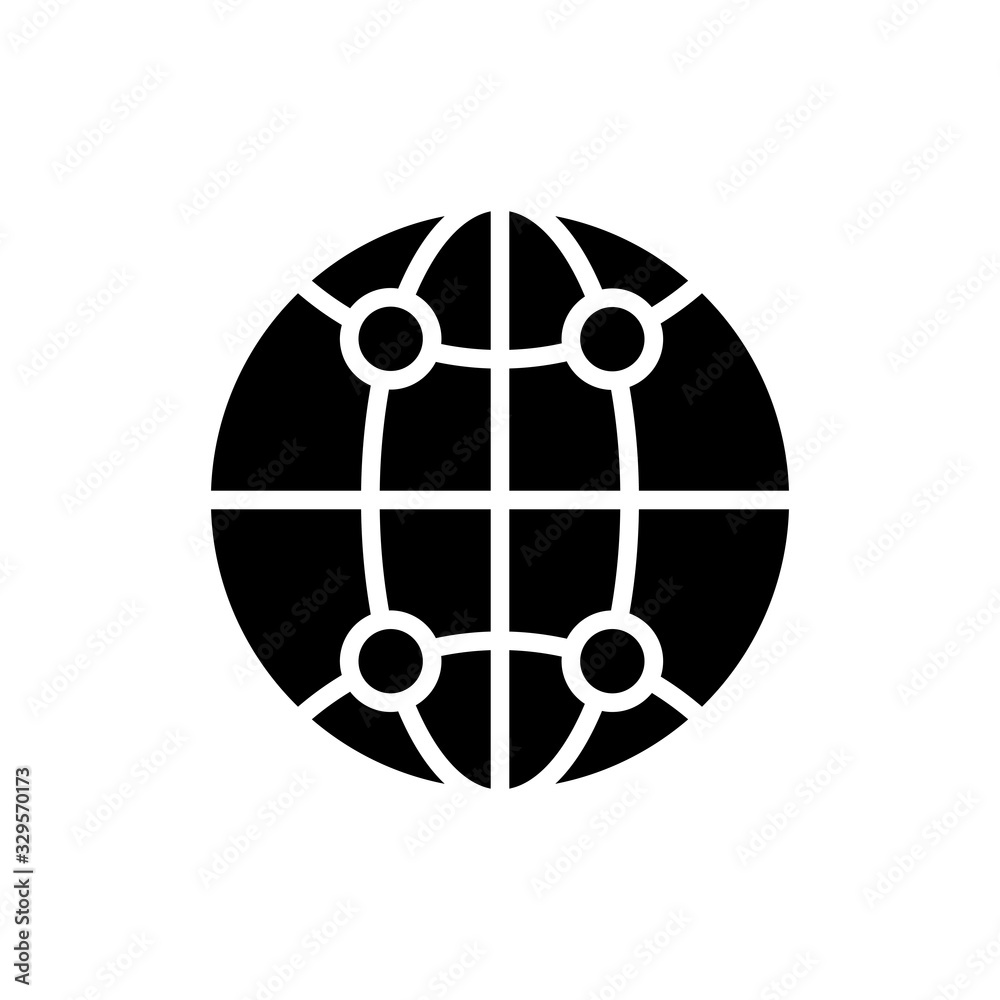 Global Network Glyph Icon vector illustration Global Network Glyph Icon vector illustration