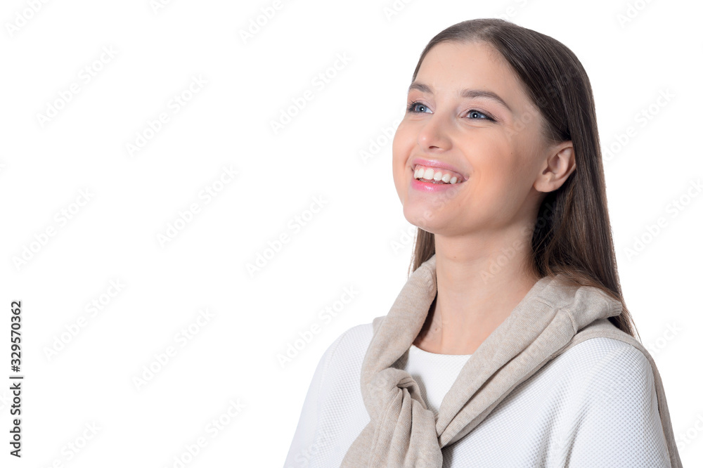 Close up portrait of confident beautiful young woman Close up portrait of confident beautiful young woman