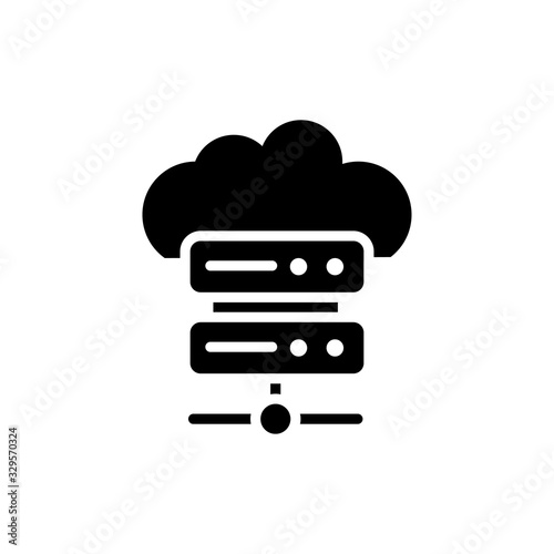 Cloud Sever Glyph Icon vector illustration