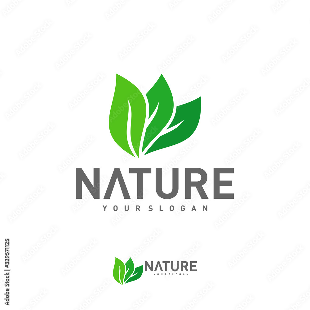Leaf logo design vector template, Nature logo design concept, illustration, Icon symbol Leaf logo design vector template, Nature logo design concept, illustration, Icon symbol