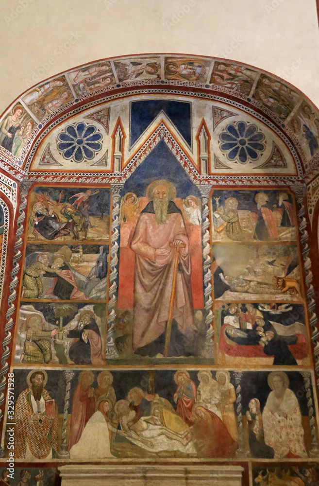 Interior of church in Montalcino, Tuscany, Italy