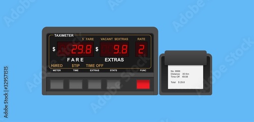 taxi meter with thermal printer