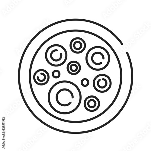 Stem cells black line icon. Cells that can differentiate into other types of cells. Can also divide in self-renewal to produce more cells. Pictogram for web page, mobile app, promo. Editable stroke.
