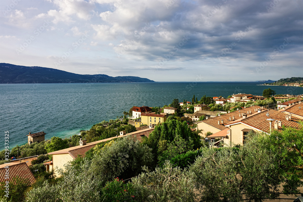 Beautiful landscape of Gargnano small town on Garda Lake Italy