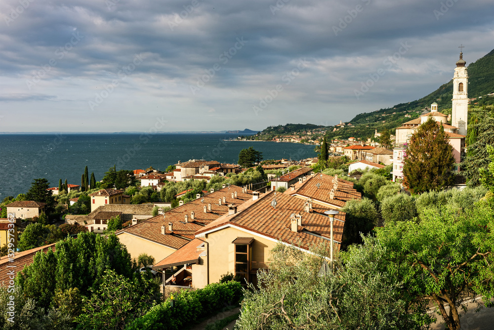 Beautiful landscape of Gargnano small town in Garda Lake at Italy