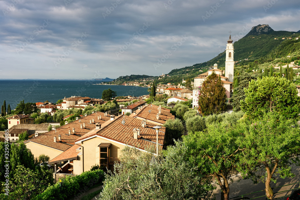 Beautiful landscape of Gargnano small town in Garda Lake Italy