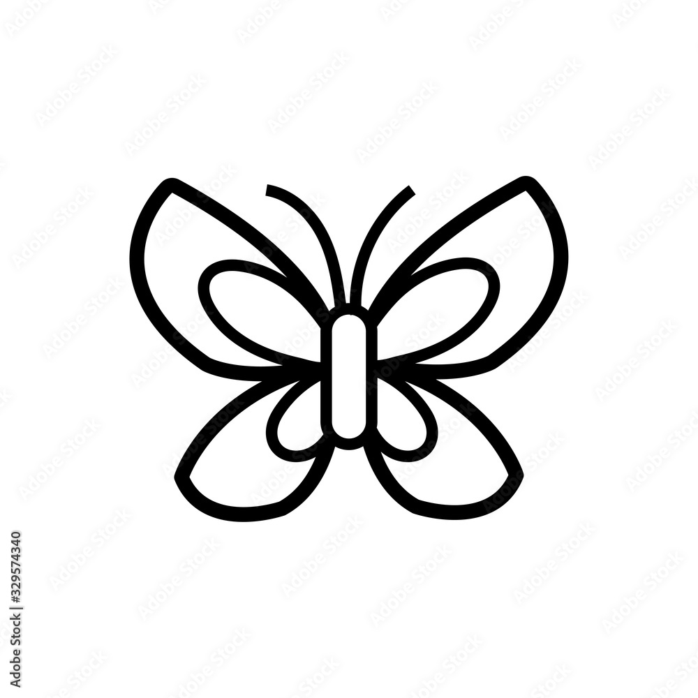 beautiful butterfly flying line style