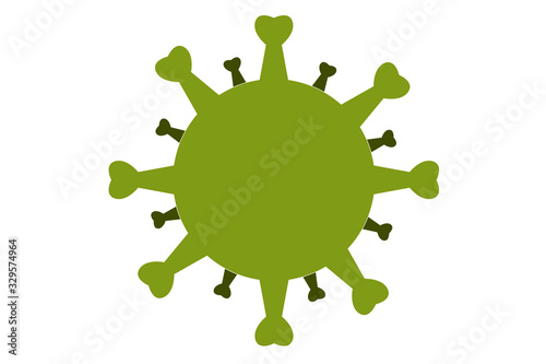 Coronavirus Covid 19 Vektor Silhouette grün