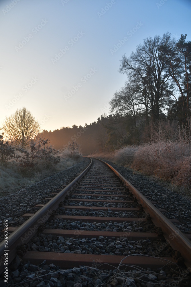 Fototapeta premium an den Gleisen