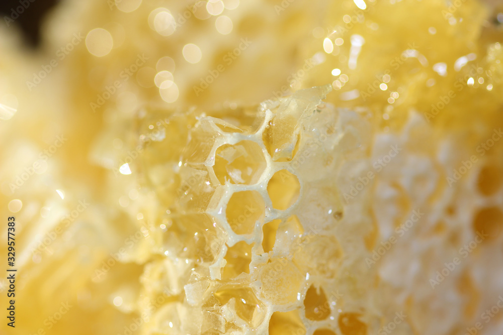Honeycomb with liquid honey