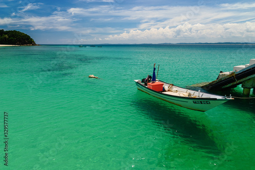 A boat at Pulau Kapas jetty