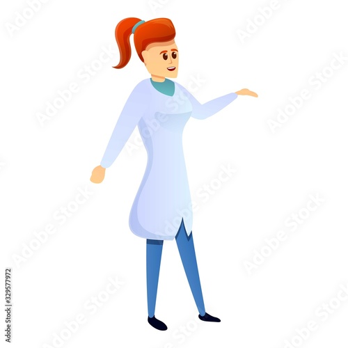 Woman podiatrist icon. Cartoon of woman podiatrist vector icon for web design isolated on white background