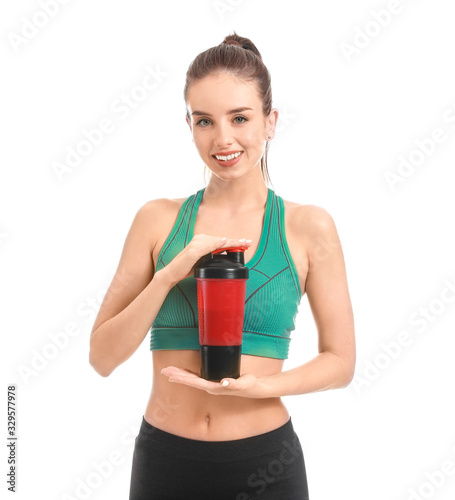 Sporty young woman with pro...