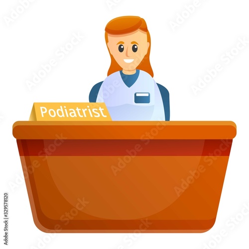 Podiatrist reception icon. Cartoon of podiatrist reception vector icon for web design isolated on white background
