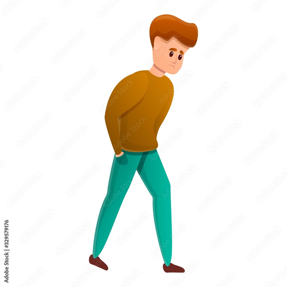 Fototapeta premium Sad fired student icon. Cartoon of sad fired student vector icon for web design isolated on white background