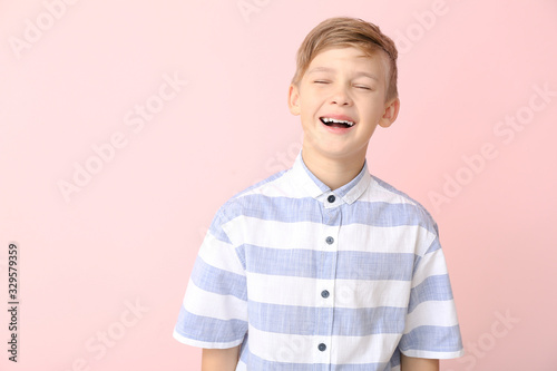 Happy little boy with healt...